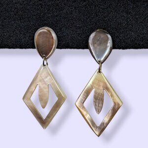 V. Mother of Pearl Dangling Earrings